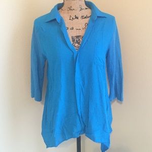 CHARMING CHARLIE Royal Blue Linen Top